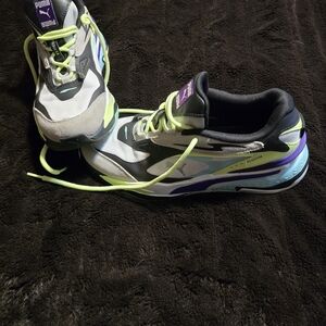 Puma Neon Green and Purple Sneakers